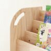 Mobile Wooden Bookshelf with Storage Bins