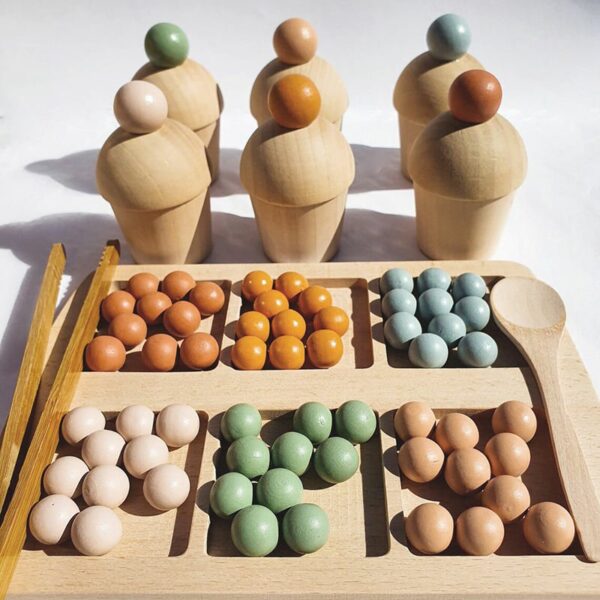 Color Sorting Tray with Jars