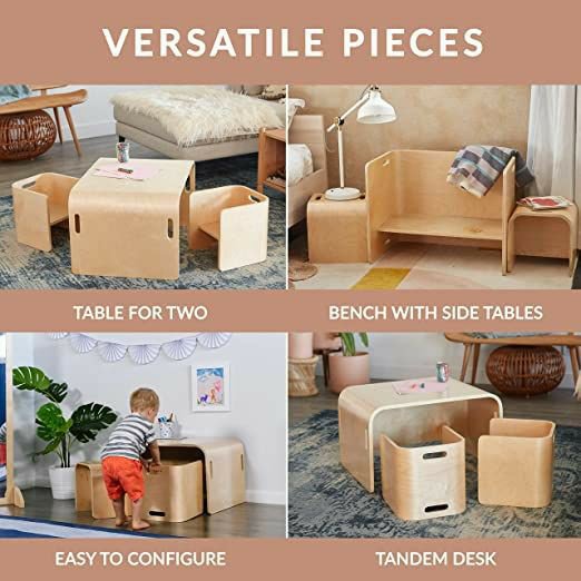 Multipurpose desk with chairs