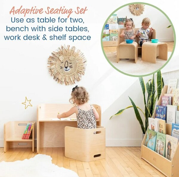 Multipurpose desk with chairs