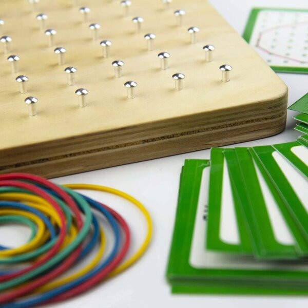 Geoboard with rubber bands