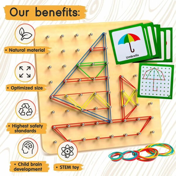 Geoboard with rubber bands