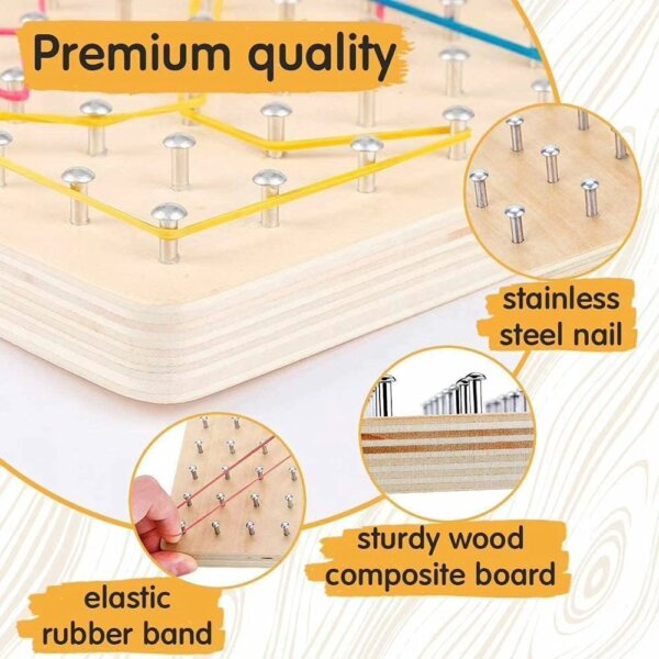 Geoboard with rubber bands