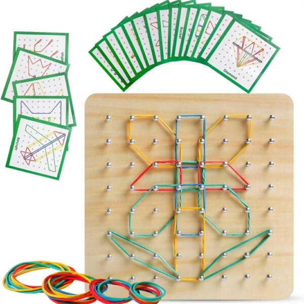 Geoboard with rubber bands
