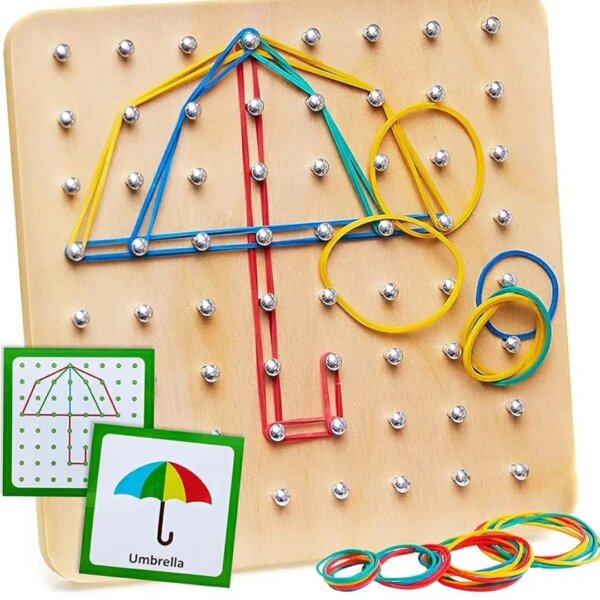 Geoboard with rubber bands