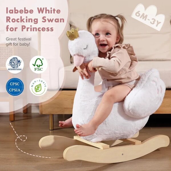 Rocking swan with doll