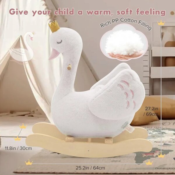 Rocking swan with doll