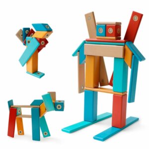 Magnetic wooden blocks