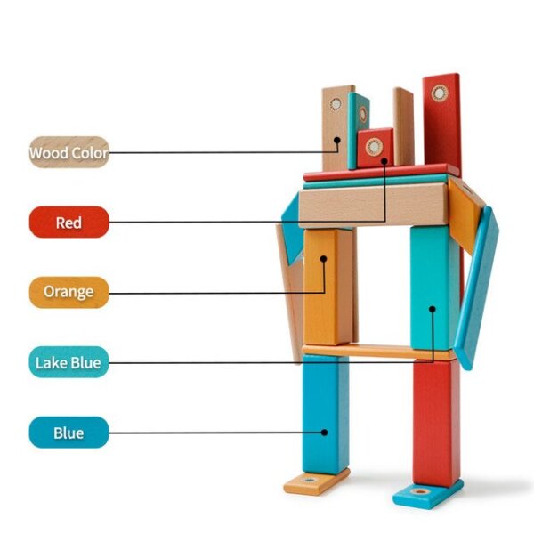 Magnetic wooden blocks