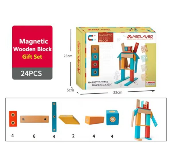 Magnetic wooden blocks