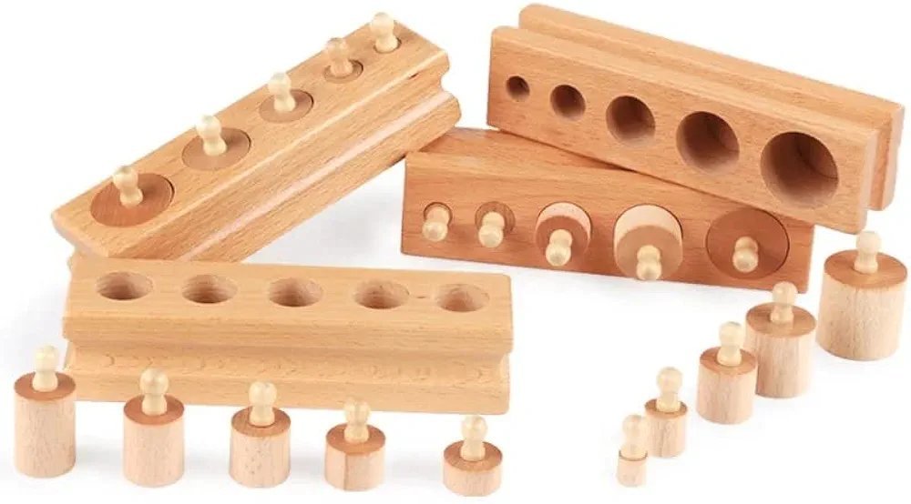 Montessori Knobbed Cylinders (Mini) - Amazing Widea Toys