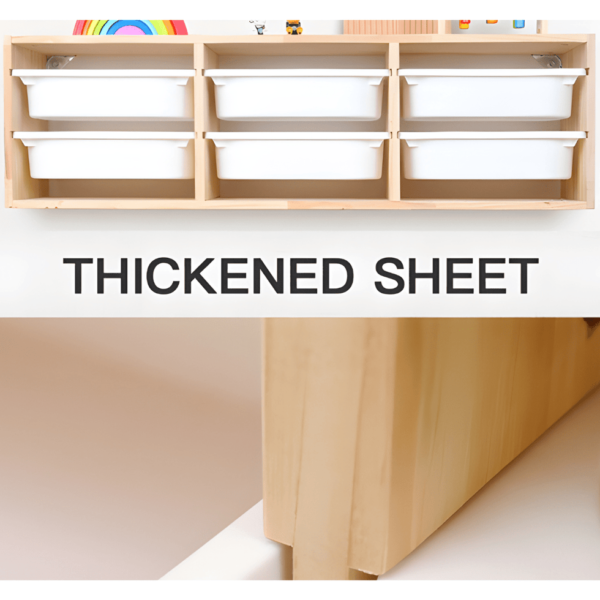 ​Wall-Mounted Toy Storage Shelf with Bins